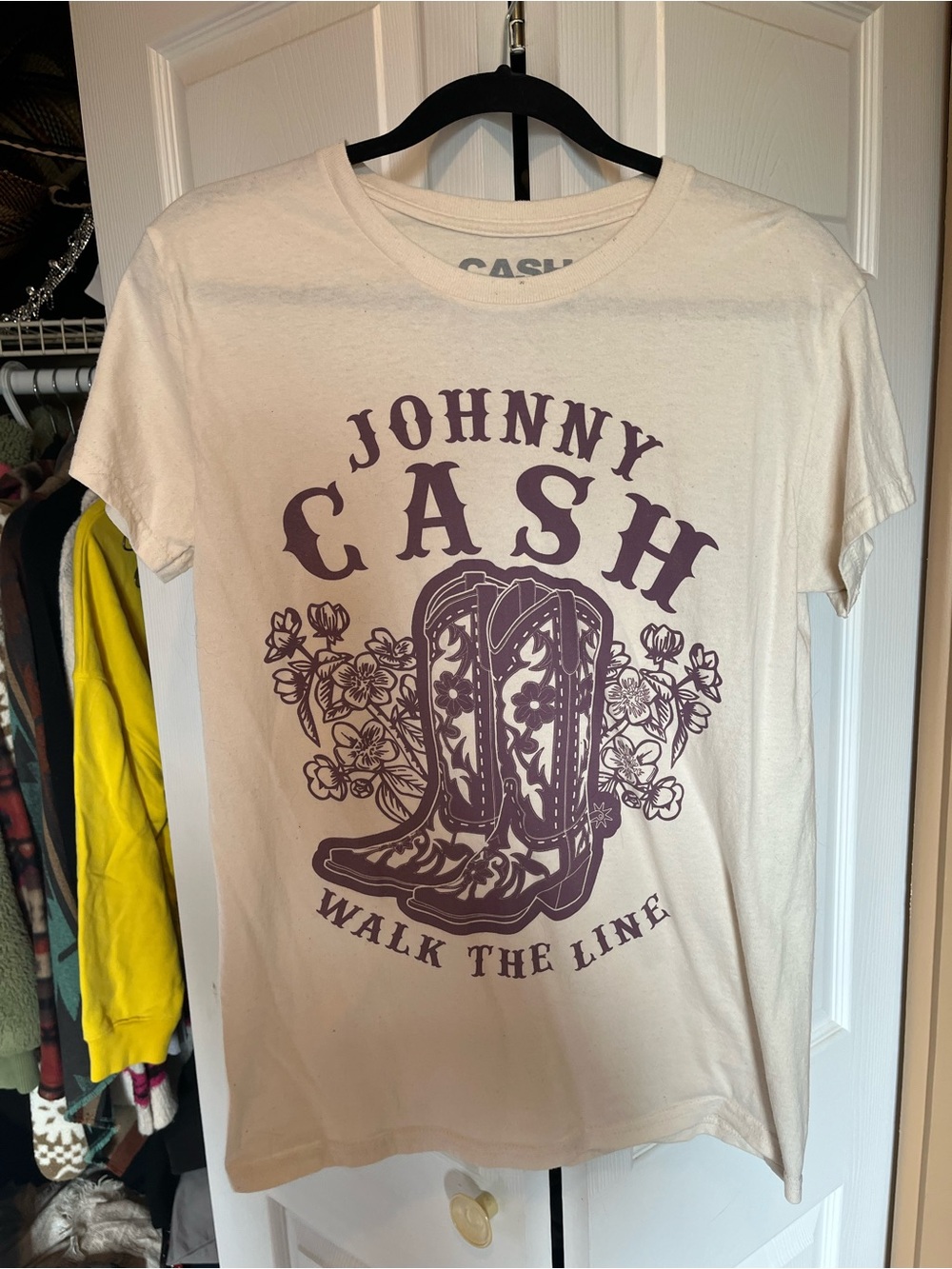 "Walk The Line" Cream Band T